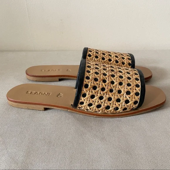 St Agni Hennie rattan slides sandals size EU 40 US 9 9.5 or 10 - Picture 4 of 9